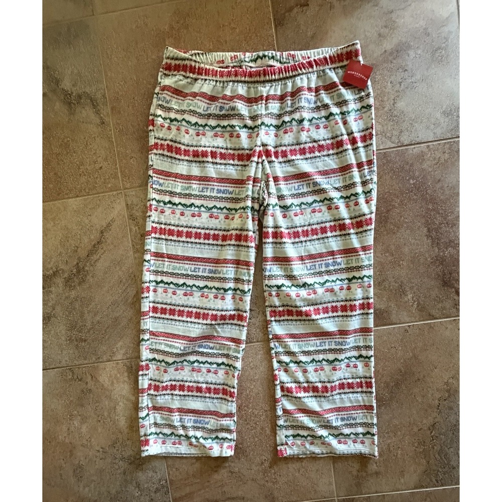 Wondershop "Let It Snow" Fair Isle Holiday Lounge/Pajama Pants ~ Size 1X NWT